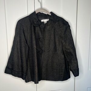 Pursuits Ltd Metallic 100% Linen Swing Jacket Women's Size 6